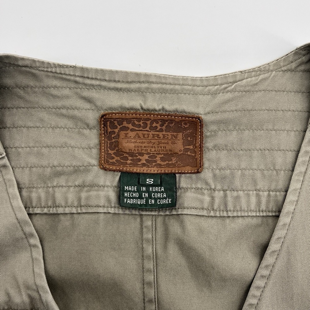 Ralph Lauren Womens Vest Size Small Green Safari Fishing Cargo Pockets Zip Up - Picture 3 of 8